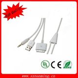 Car USB Charger + 3.5mm Aux Audio Cable