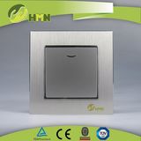 EU standard brushed aluminum wall switch