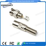 Male CCTV Connector BNC with Solder and Long Metal Boot (CT5046-2)