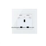13A UK Switched Socket Crystal Tempered Glass Double USB Outlet 5V2a Switch and 13A UK Socket