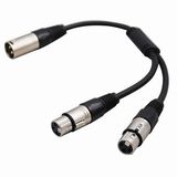 Link Y Cable XLR Male to 2 XLR Female Cable Splitter (M-2F)