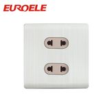 Aluminum Material Brushed Color 2 Gang 2 Pin Socket