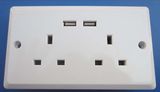 Bs USB Wall Socket, Twin USB Wall Socket Bs Type