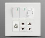 China Fitting 1 Gang 1 Way Wall Switches and 3 Pin Single Sockets for Thailand