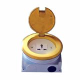 Round Golden 1 Gang Multifunction Open Type Floor Socket