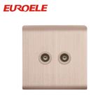 Brushed Champagne Gold Aluminum TV and Satellite Socket