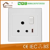 BS Approved 1 Gang 15A Switched Socket with Neon