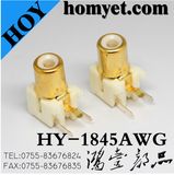 RCA Connector with Gold Plating in White (HY-1845AWG)