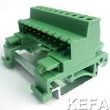 Pluggable Terminal Block Connecor with DIN Rail for 5.0mm Pin Spacing