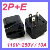 Universal to USA Plug Adapter Travel Adapter 3pin Plug, USA Industry Grounding Pin, Generator Power Jack Plug