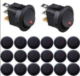 LED Round DOT Light 12V Car Boat Auto Rocker Spst Toggle Switch