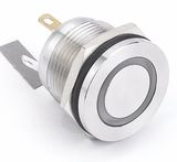 Hyperplane 19mm Reset Stainless Steel LED Illuminated Pushbutton Switch