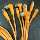 M12 4pin Female Straight Molded Cable Connector Circular Connector with CNC Screw