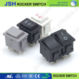 Kcd1-101 21*15mm on off on Rocker Switch with Six Pins