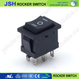 Rectangular Latching Rocker Switch 3 Positon 6 Pins Black Switch