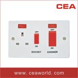 British Cooker Unit Switched Socket with Neon (W342)
