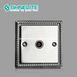 Metal 1 Gang Coaxial Socket Single Outlet OEM