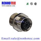 Auto Connector M12 Female Socket Rear Panel Mount Circular Connector
