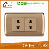 Top Quality Brushed Stainless Steel Double 2pin Socket