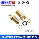 Straight SMA Connector Female PCB Mount Coax Connector