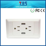 USB Port Us Wall Socket, 5V 2.1A Electrical Switch Socket