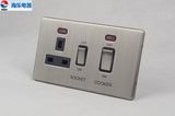 British 45A Switch 13A Switched Socket with Neon Cooker Switch