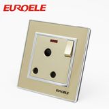 Acrylic Copper Sliver Point 250V 15A Switched Socket with Neon