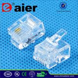6p2c Plastic Cable Connector Telephone Plug Rj11plug