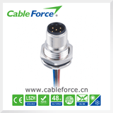 M12 5 Pins a-Code Straight Panel Mount Connector for Sensor with Wires
