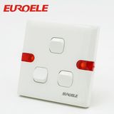 Good Package White Color ABS 3 Gang Wall Switch