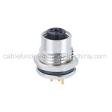 M12 3 Pin Female Front Monuting Connector for Sensor with CNC Screw PCB Contacts