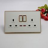 UK Standard Acrylic Twogang Switched Double Socket W/N