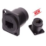 D Type Cat6e Network Plug Chassis Panel Mount Connector