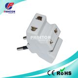 2pin Round Power Adaptor Plug to Three Socket Adaptor Plug