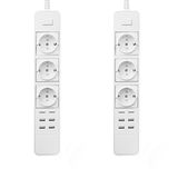Safemore Smart 3-Outlet with 4-USB Output Power Strip (Black and White)