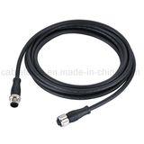 M12 4pin Male to Female Straight Molded Cable Connector for Sensor and Actuator with IP67 Rating