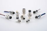 M12 5 Pins Male Panel Mount Connector for Factory Automation with PCB Contacts