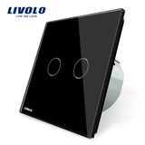 Livolo Power Supply Touch Two Gang Black Light Switch Vl-C702-12
