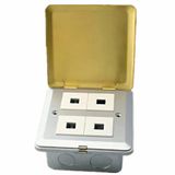 Square Golden Copper Alloy Open Cover Type Floor Socket
