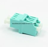 LC Without Flange Om3 Aqua Multimode Duplex Step-Type Fiber Optical Adapter