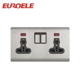 Strong Quality Stainless Steel Switched Socket with Light