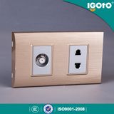 Igoto South American 2 Gang 2pin Wall Switch and Socket