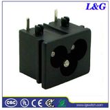Meets IEC6320/C6 Std., 2.5A 250V AC 3 Pins Inlet Socket