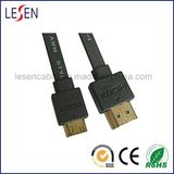 Flat HDMI Cable with Ethernet, Am to Mini Male Plug