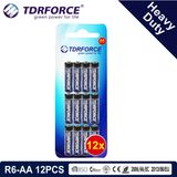 1.5V Heavy Duty Dry Battery with BSCI for Flashlight (R6-AA 12PCS)
