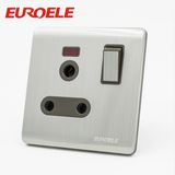 Good Price Stainless Steel 15A Switched Socket with Neon