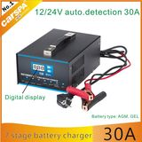 12/24V 30A Automatic 7 Stage Battery Charger with Digital Display & Temp. Compensation