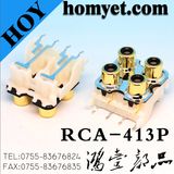 RCA Connector AV Jack Gold-Planting Right Angle Female RCA Jack Audio&Video Jack