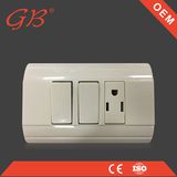 Electric American Type Two Gang Electrical Wall Switch Socket