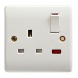 13A Switch 3 Falt Pins Socket with Neon